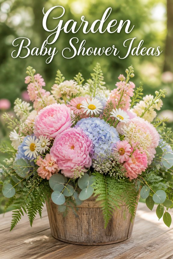 pastel flowers and baby shoes