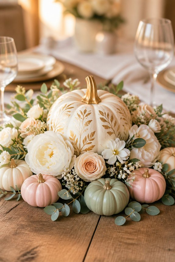 pastel pumpkins with accents