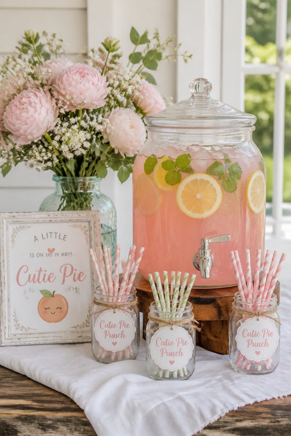 pastel refreshment drink station