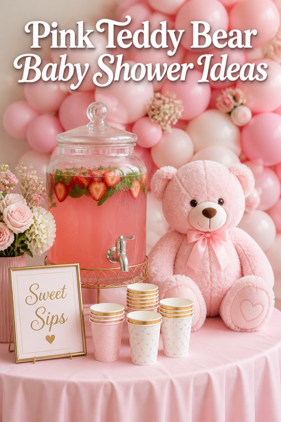 pink bear themed refreshing drinks