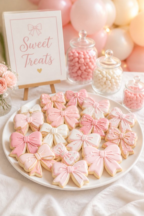 pink ribbon shaped icing
