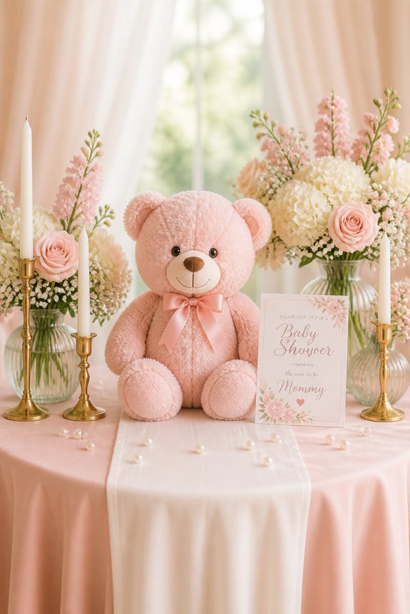 pink teddy bear table decorations