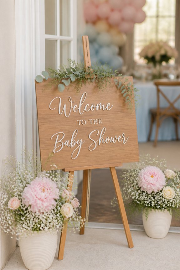 playful baby shower welcome sign