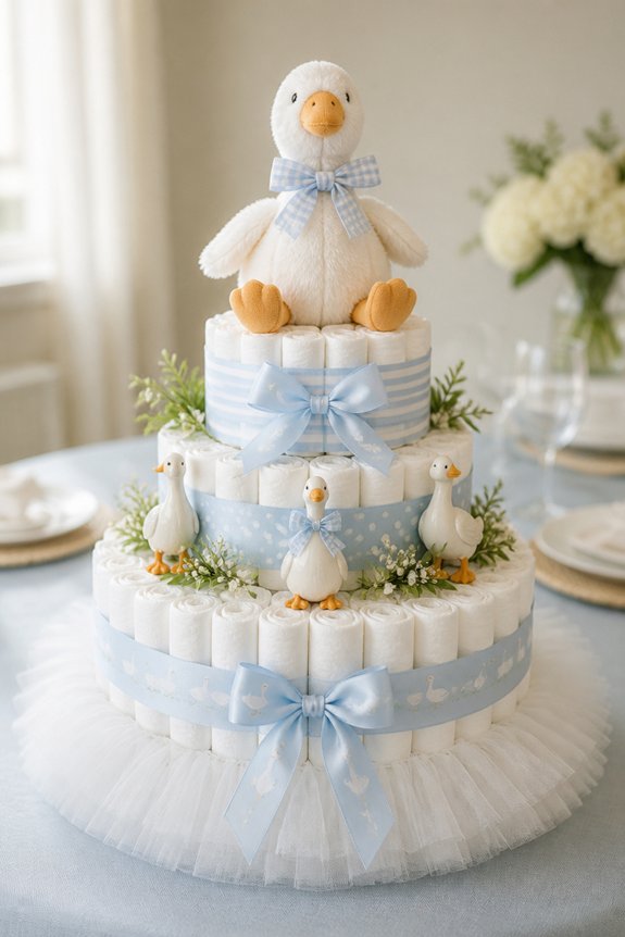 playful diaper cake decoration
