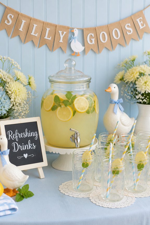playful goose drink station