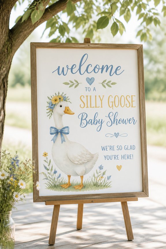 playful goose shower welcome