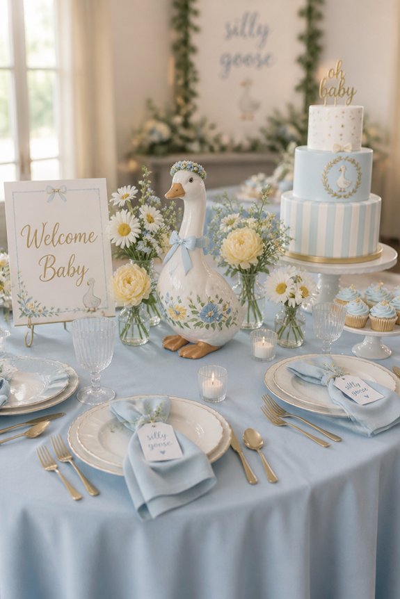 playful pastel goose themed decor