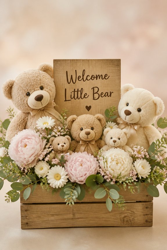 plush bear pastel accents