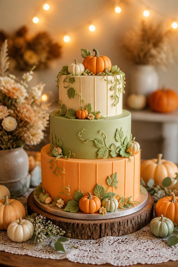 pumpkin themed baby shower cake