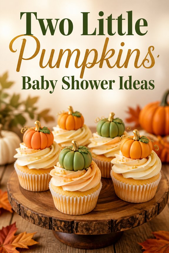 pumpkin themed cozy cupcake display