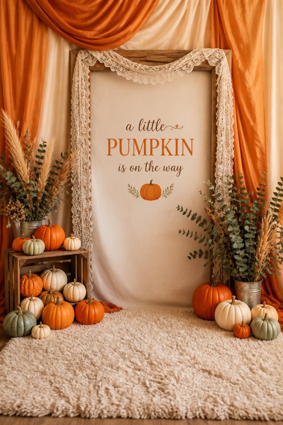 pumpkin themed cozy photo setup