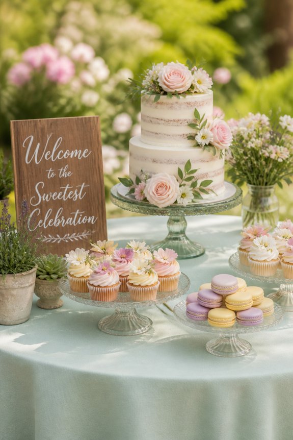 rustic pastel dessert display
