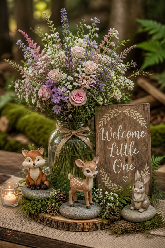 rustic woodland centerpiece decor