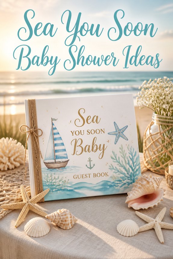 sea themed keepsake guest book