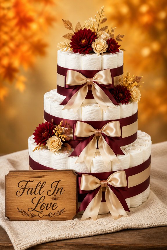 seasonal cozy diaper cake