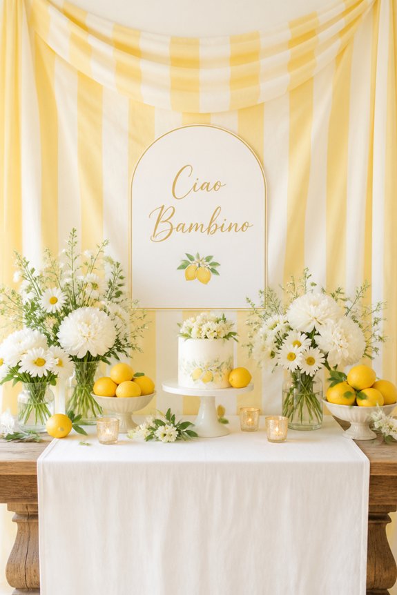 simple pastel baby shower decor