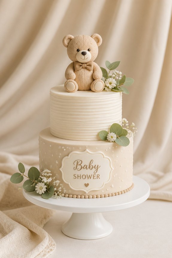 simple pastel teddy cake