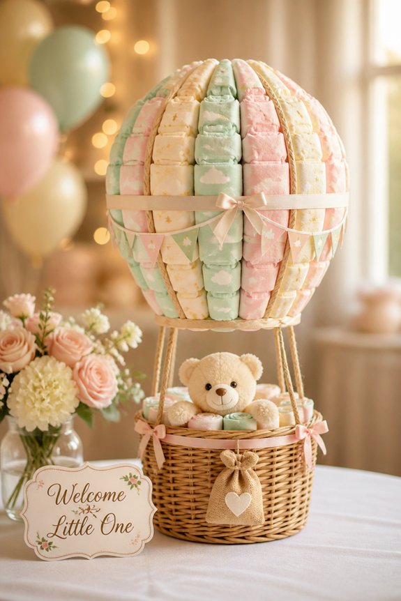 sky high baby shower decor