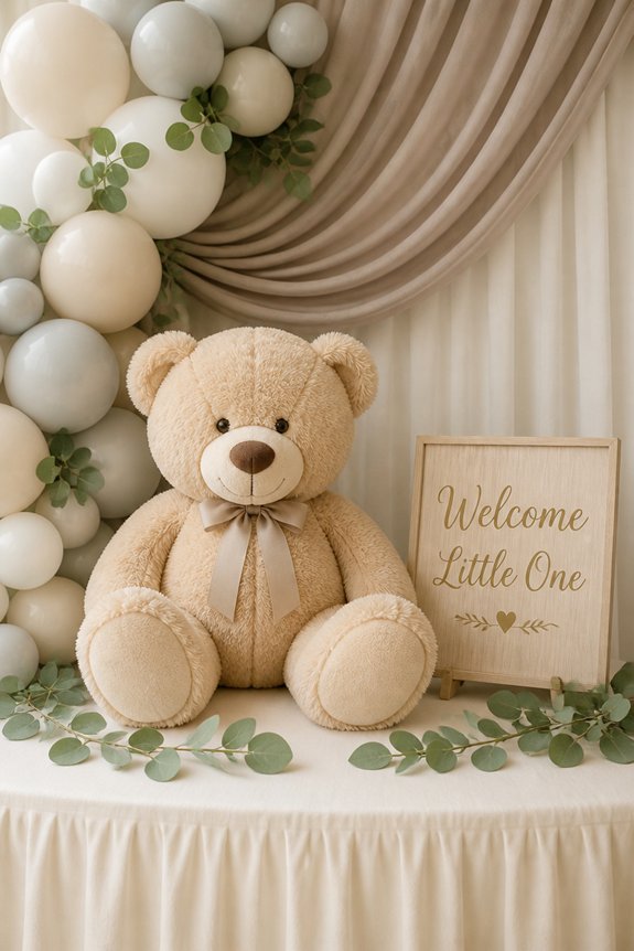soft neutral teddy bear theme