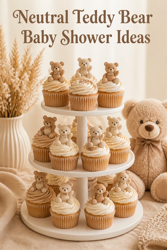 soft pastel teddy cupcakes