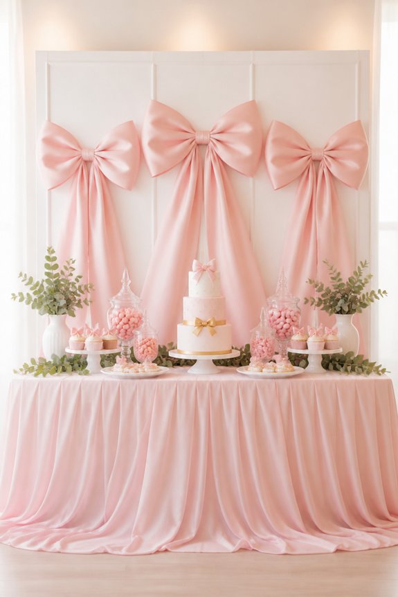 soft pink bow decorations