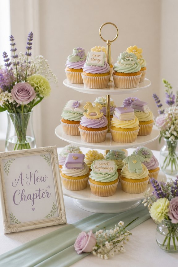 storybook themed pastel cupcakes