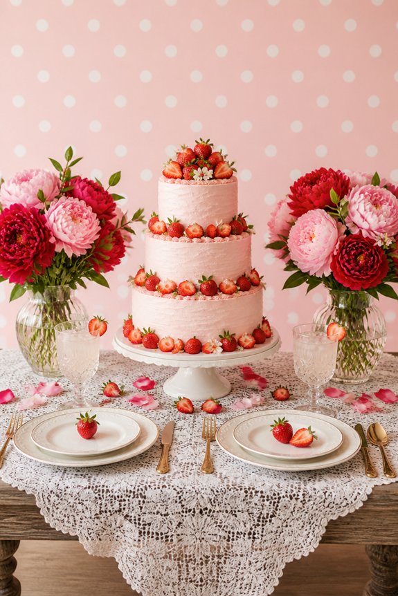 strawberry themed baby shower decor