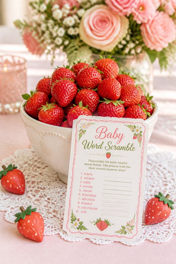 strawberry themed baby shower fun
