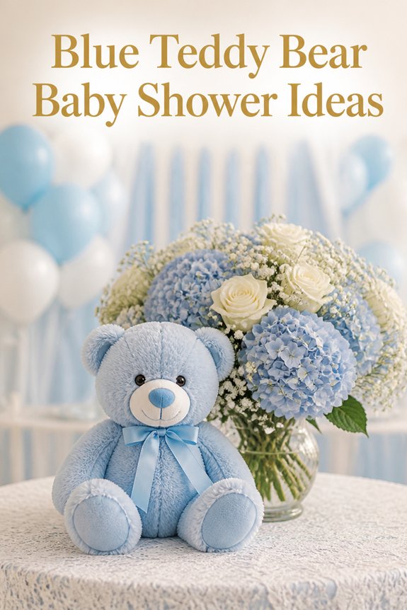 sweet blue teddy bear centerpiece