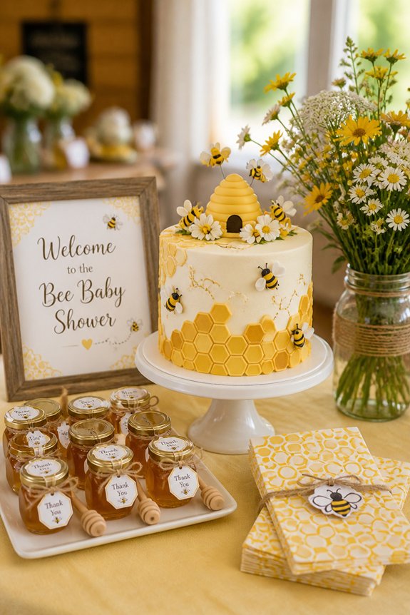 sweet honeybee themed table decor