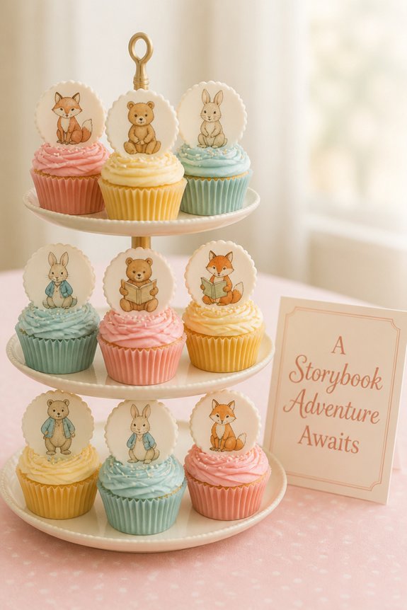 themed cupcakes with edible decor