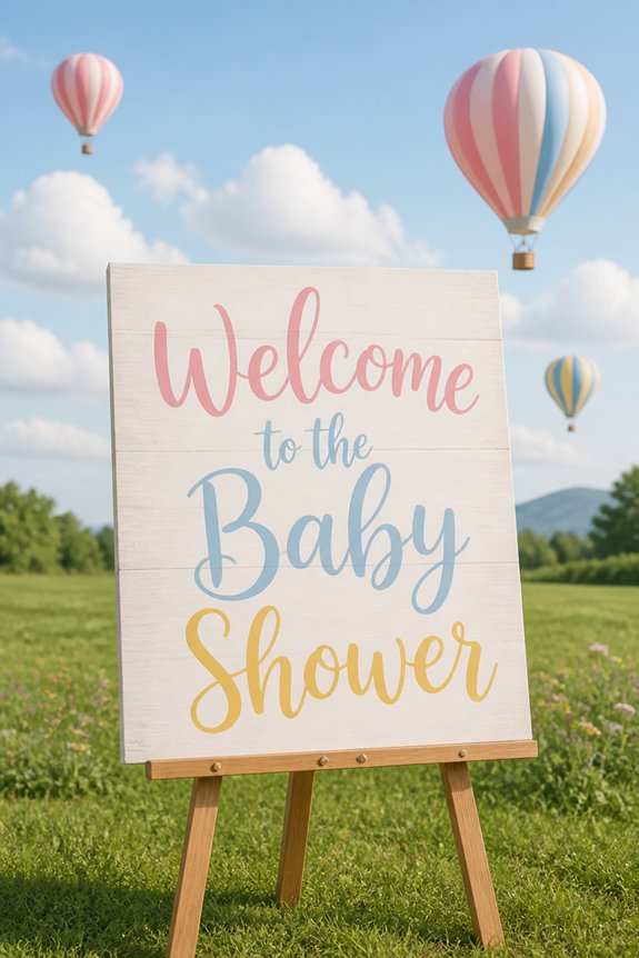 whimsical pastel balloon sign