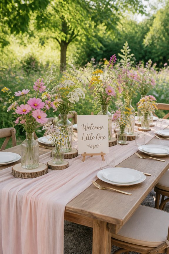 wildflower themed rustic baby shower