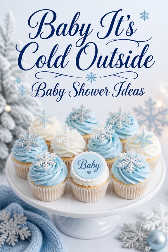 winter themed cozy cupcake display