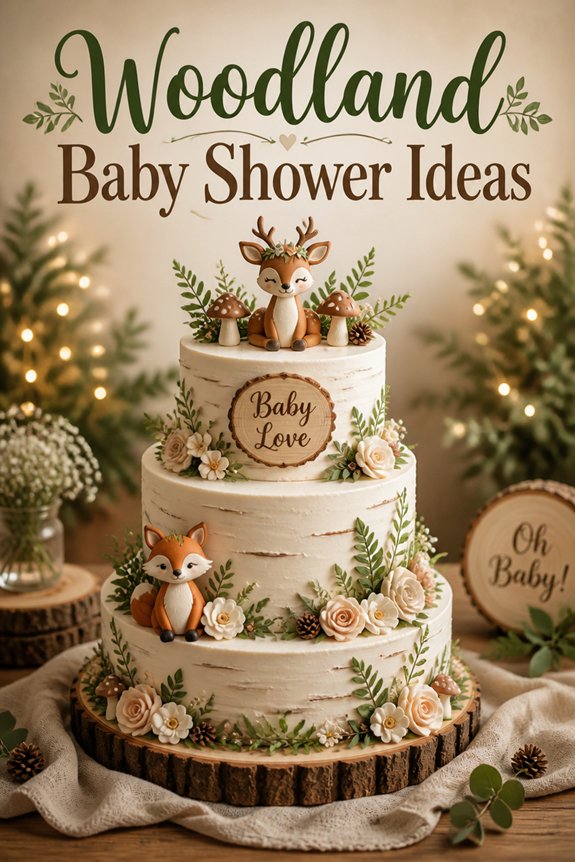 woodland themed adorable cake decor
