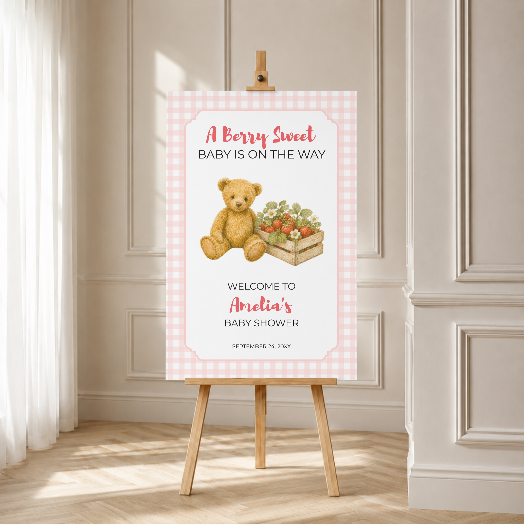 Berry Sweet Baby Shower Welcome Sign