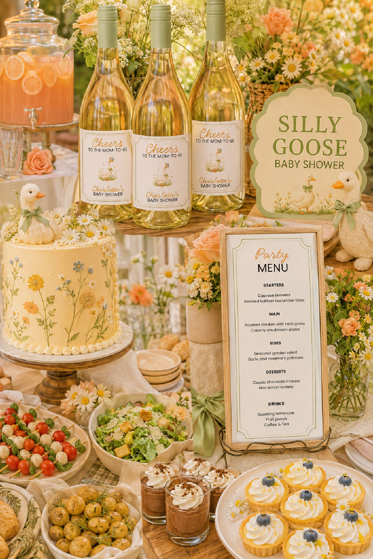 Silly Goose Baby Shower Food & Drink Canva Bundle