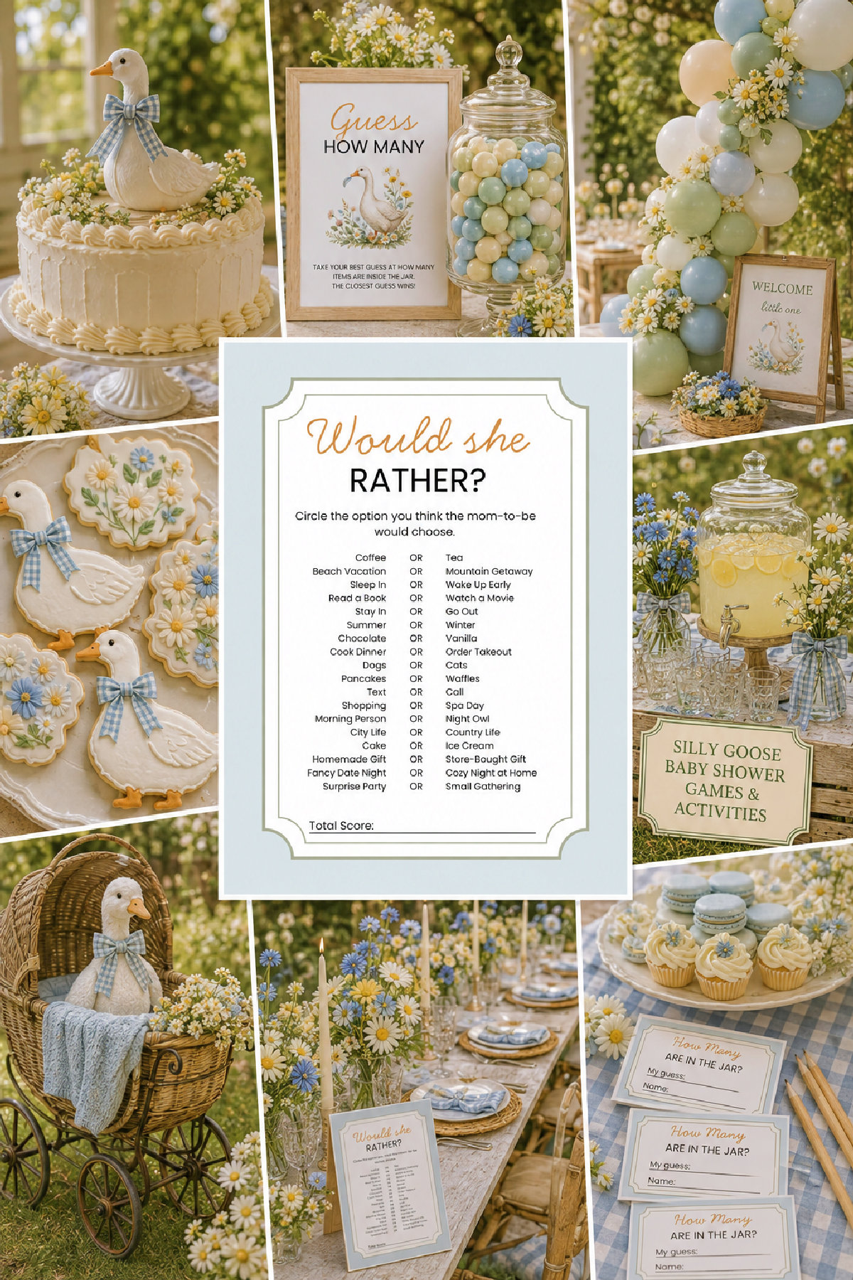 Silly Goose Baby Shower Games Bundle (18 Editable Canva Templates)