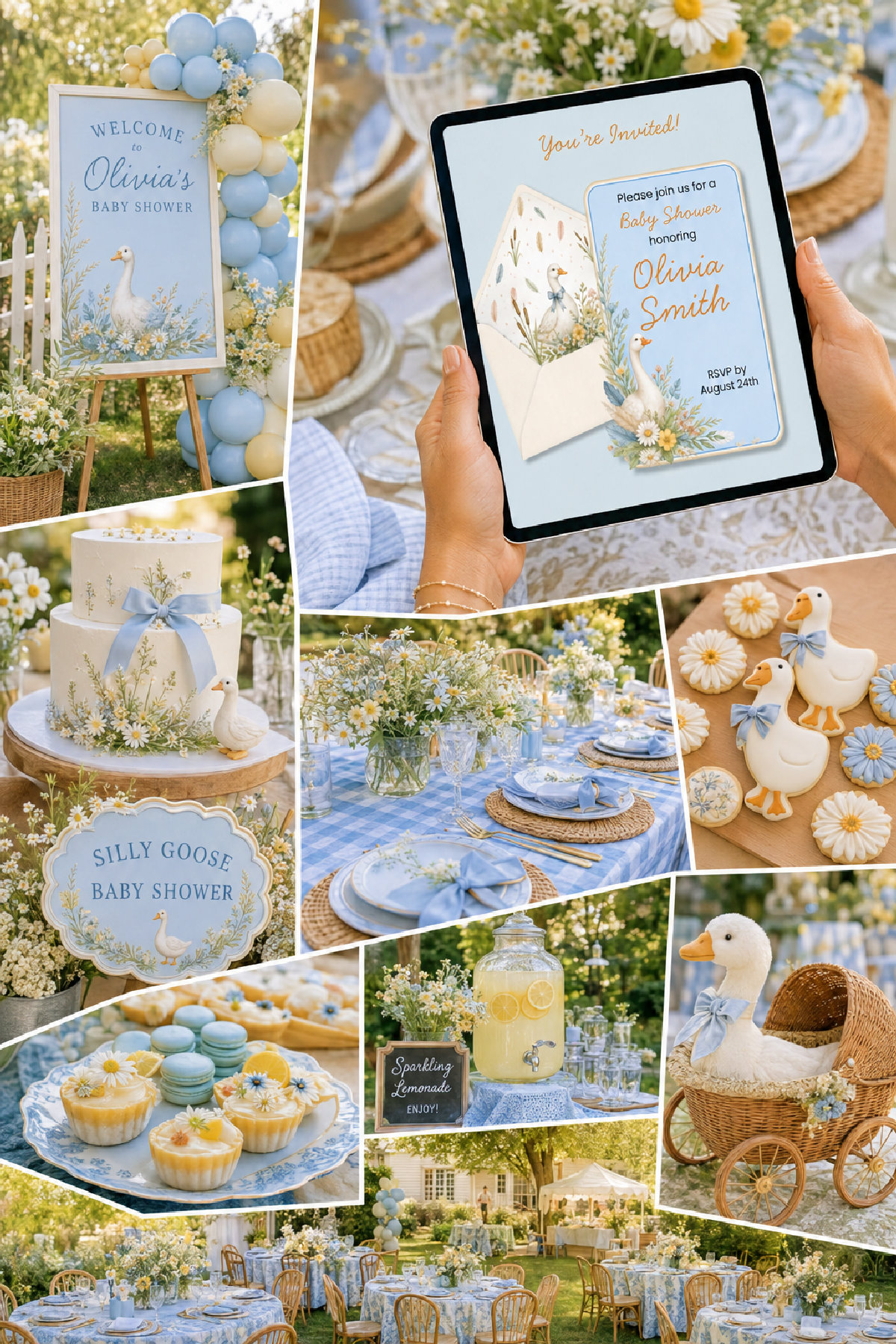 Silly Goose Baby Shower Website Canva RSVP Template