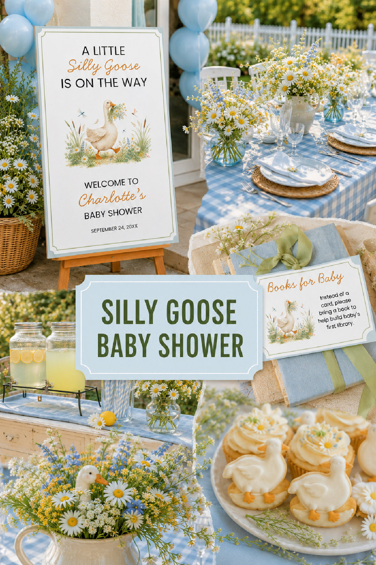 Silly Goose Baby Shower Invitation Bundle Editable Canva