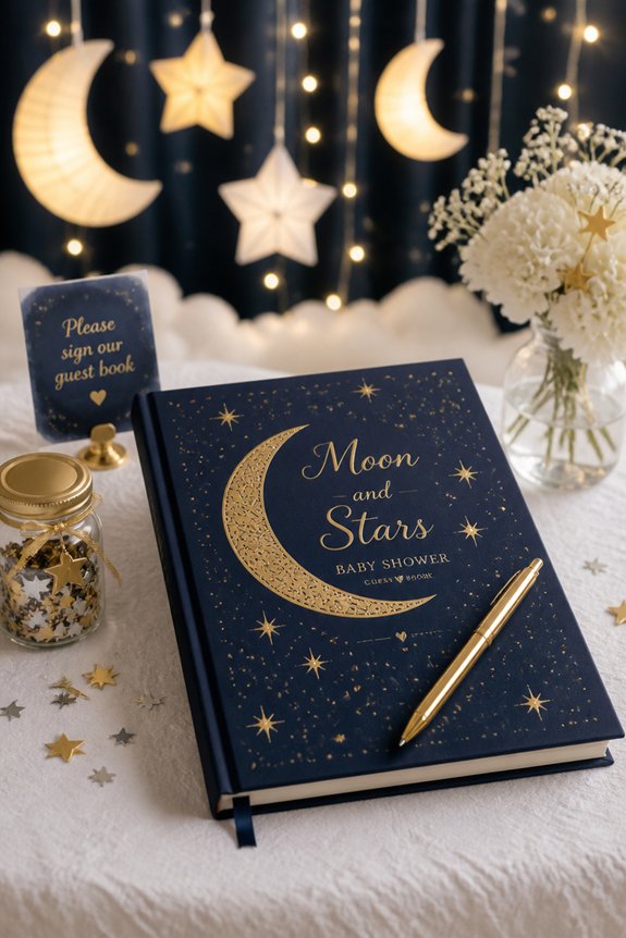 celestial themed guest message keepsake