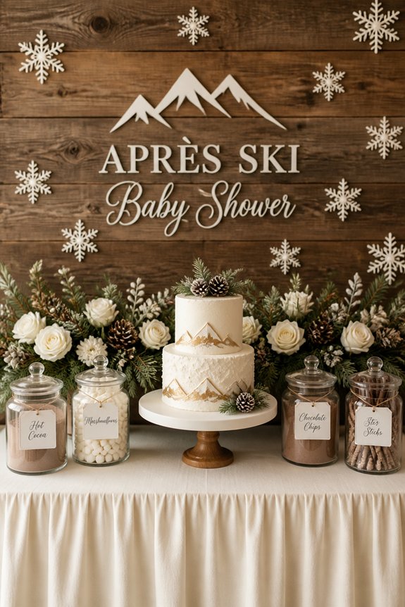 cozy winter baby shower decor