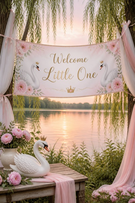 elegant swan lake decor