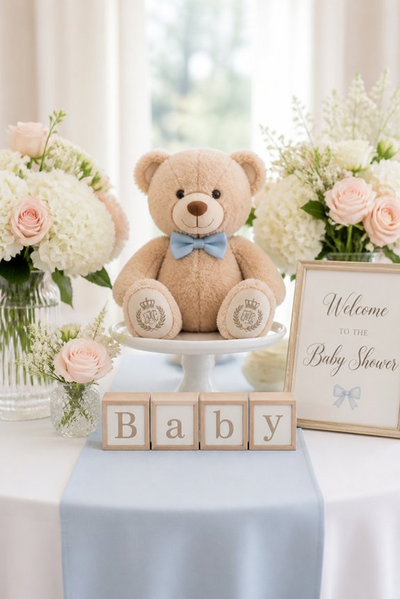 elegant teddy bear table setup