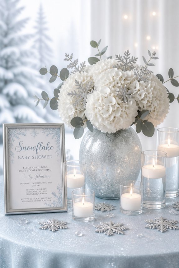 elegant winter themed table setting