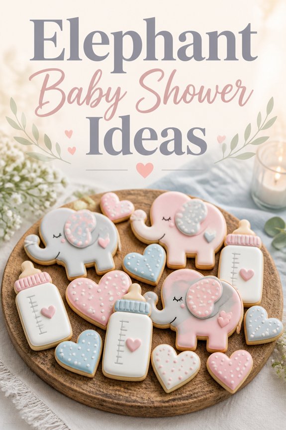 elephant themed sweet cookie decorations