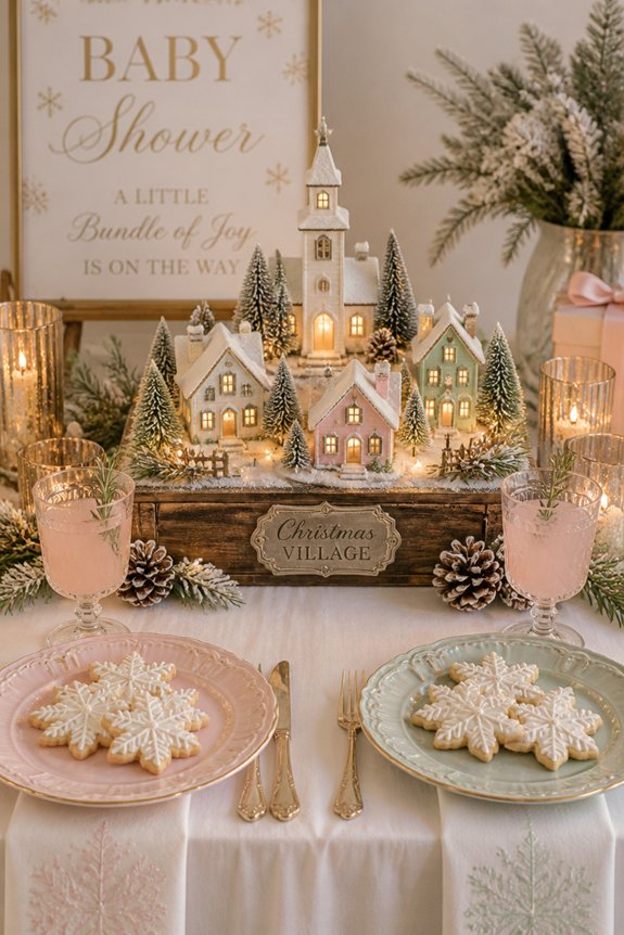 festive cozy village scene