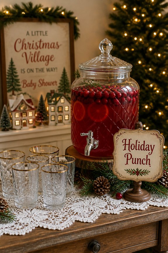 festive holiday drink display