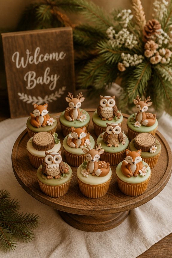 forest inspired cupcake decorations