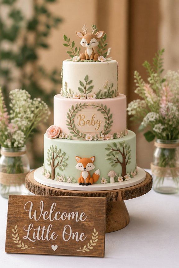 forest themed adorable cake decor